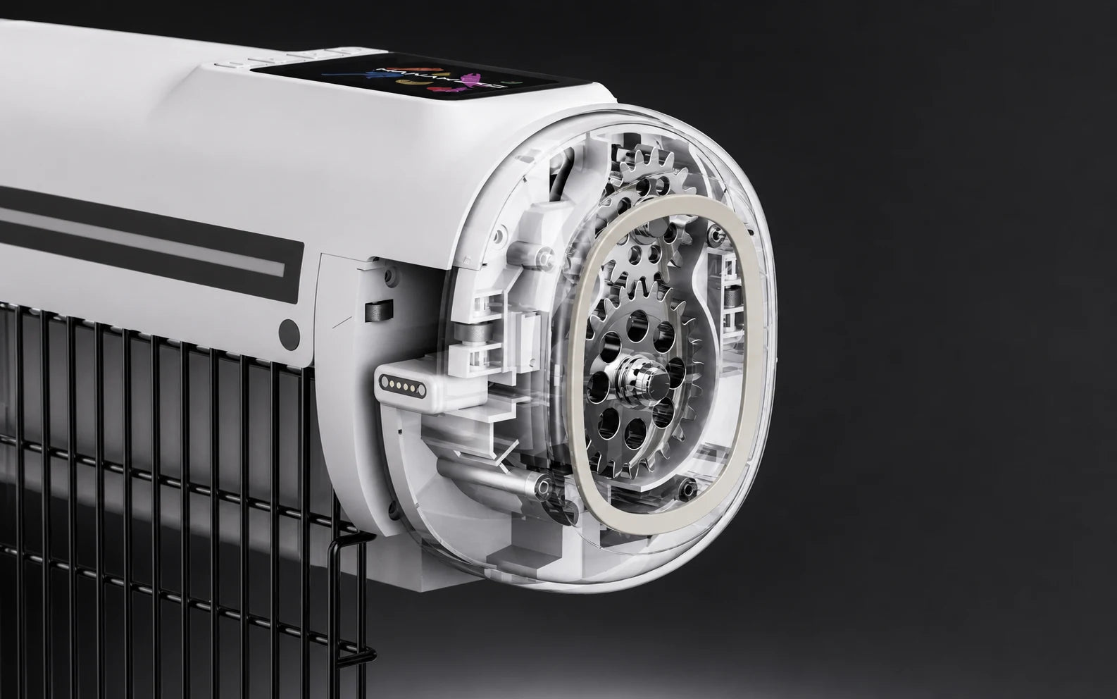 Close-up cutaway of Hanakuto's all-metal drive system