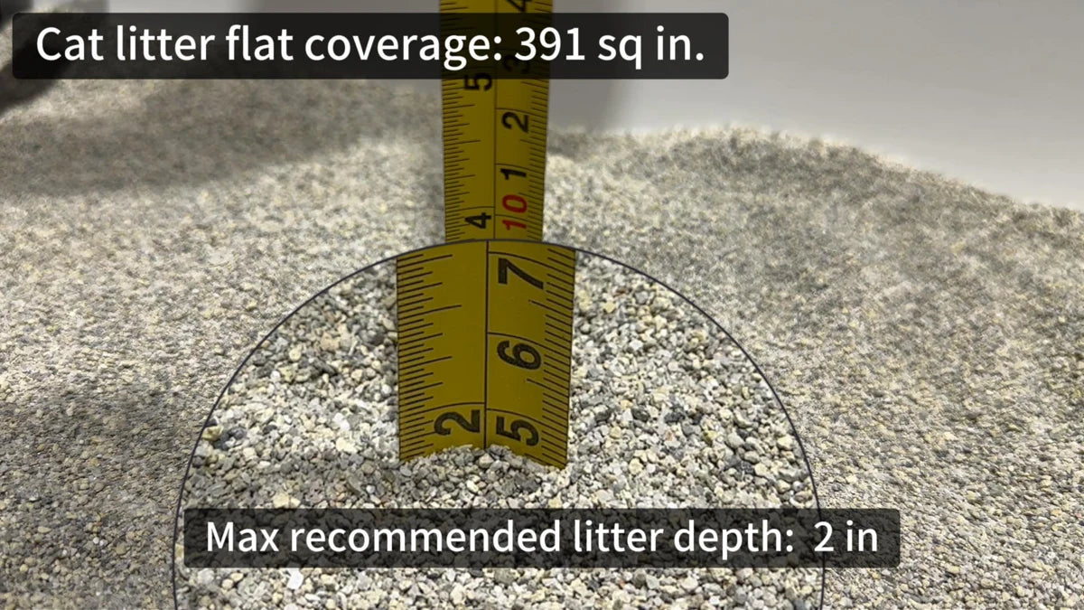 Client demonstration measuring the recommended litter depth